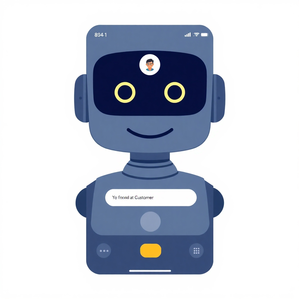 Show a friendly AI chatbot interface in a clean and modern style. Emphasize the intuitive design and ease of use for customers. The style should be simple yet professional.